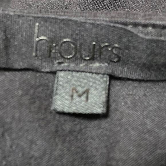 H:ours Black Long Sleeve Tie V Neck Ruched Cutout Waist Mini Bodycon Dress Sz M - Picture 4 of 5